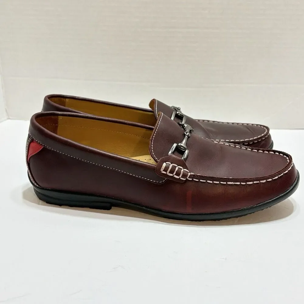 Footjoy Loafers Dark Brown Burgundy Leather Horsebit  79019 9M